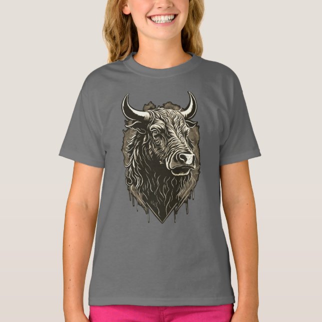 Bull Portrait T-Shirt (Vorderseite)
