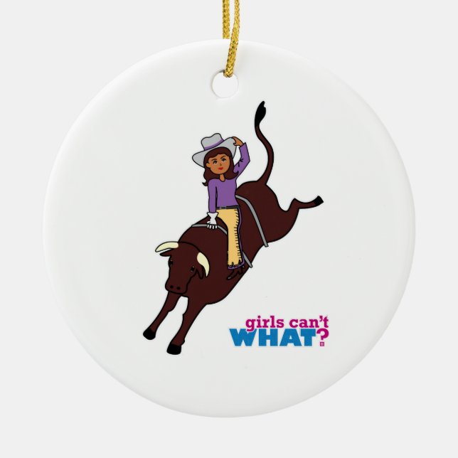 Bull Rider Dark Keramik Ornament (Vorne)