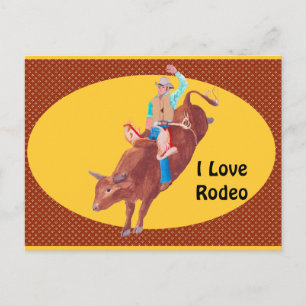 Bull Rider ~ I Liebe Rodeo Postkarte