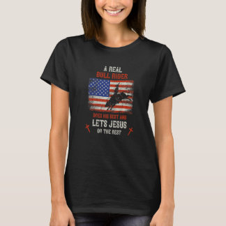 Bull Rider  Rodeo  Patriotic Person Usa Flag T-Shirt