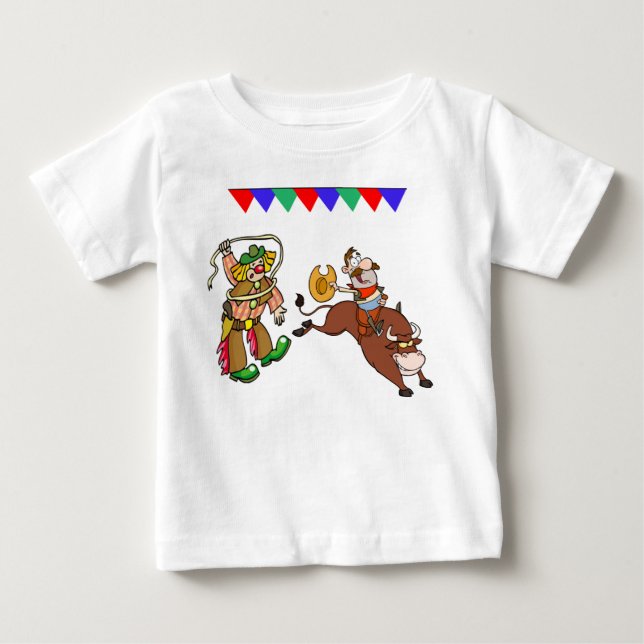 Bull Rider und Rodeo Clown Baby T-shirt (Vorderseite)