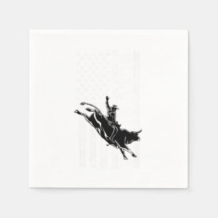 Bull Rider USA Flag Cowboy Rodeo Country Western G Serviette