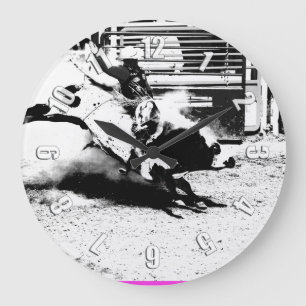 Bull Riding Champ Große Wanduhr