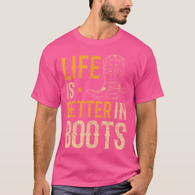 Bull Riding Cowboy Boots Rodeo Funny Line Tanz T-Shirt (Vorderseite)