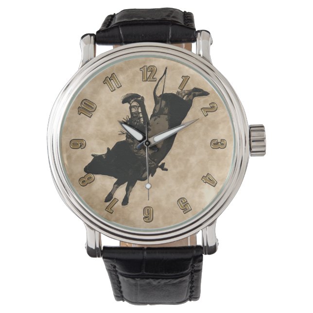 Bull Riding Hero-Rodeo-Event Armbanduhr (Vorderseite)