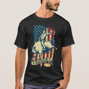 Bull Riding Rodeo Vintag gestörte USA Bull Ride T-Shirt