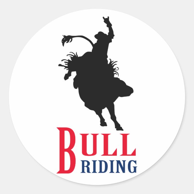 Bull Riding Runder Aufkleber (Vorderseite)