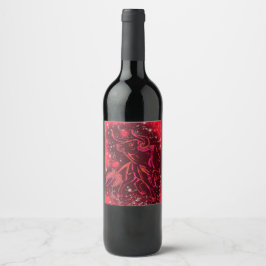 Bull Running Wine Label Red Starry Night Weinetikett