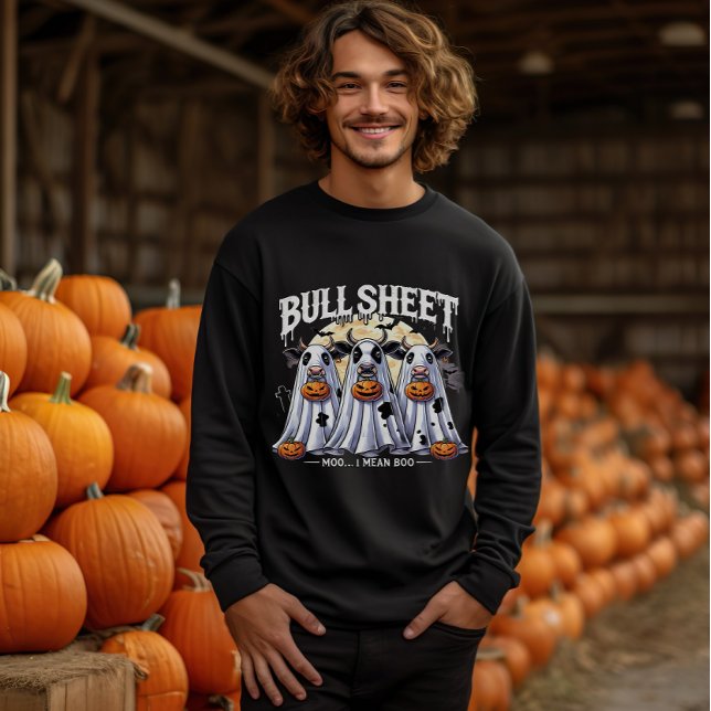 Bull Sheet moo Funny Bulls Glückliche Halloween-Mä Sweatshirt (Bull Sheet moo Funny bulls Happy Halloween men Sweatshirt)