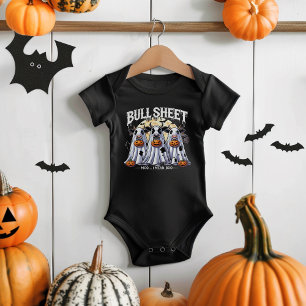 Bull Sheet moo Funny Bulls Happy Halloween Baby Strampler