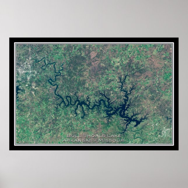 Bull Shoals Lake Arkansas - Missouri Satellite Kar Poster (Vorne)