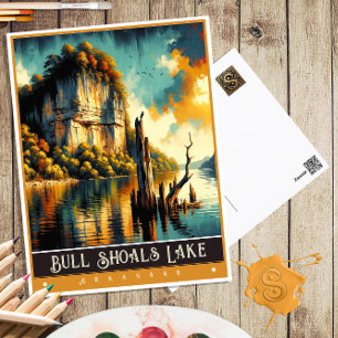 Bull Shoals Lake, Arkansas   Vintage Malerei Postkarte