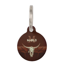 Bull Skull Brown Country Rusticus Monogram