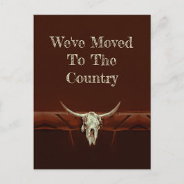Bull Skull Brown Country Western Style Moving Postkarte