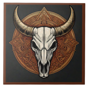 Bull Skull Fliese