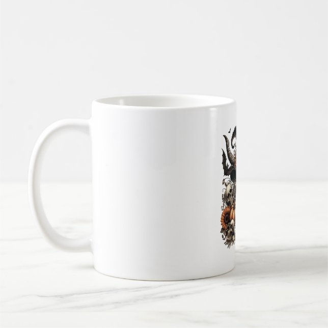Bull Skull Halloween Kuh Kaffeetasse (Links)