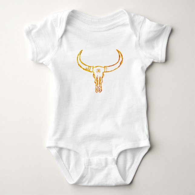 Bull Skull Jersey Bodysuit Baby Strampler (Vorderseite)