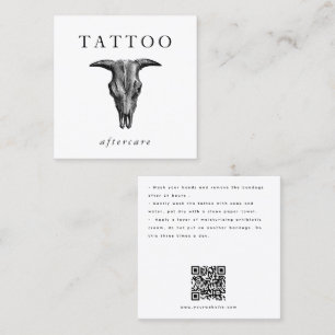Bull Skull Tattoo Aftercare Instructions QR Code Quadratische Visitenkarte