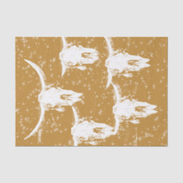 Bull Skulls Gold Weißes, elegantes Glitzer-Muster Seidenpapier