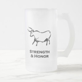 Bull Stärke und Ehrenschwarz Mattglas Bierglas