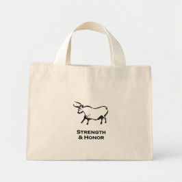 Bull Stärke und Ehrenschwarz Mini Stoffbeutel