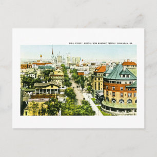 Bull Street Nord vom Masonic Temple, Savannah,GA Postkarte