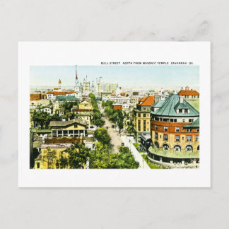 Bull Street Nord von Masonic Temple, Savannah,GA Postkarte