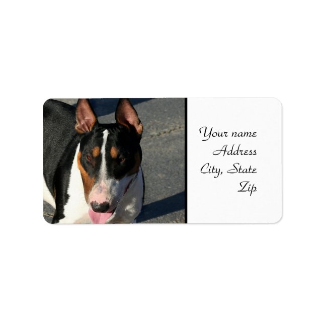 Bull Terrier Adressaufkleber (Vorne)