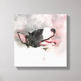 Bull Terrier Aquarellbild Leinwand drucken