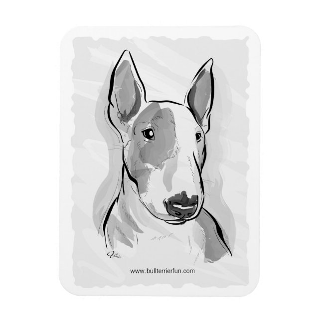 Bull Terrier Aquarellmagnet Magnet (Vertikal)