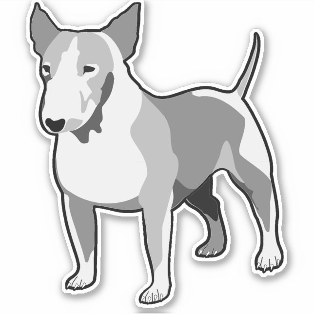 Bull Terrier Aufkleber (Vorderseite)