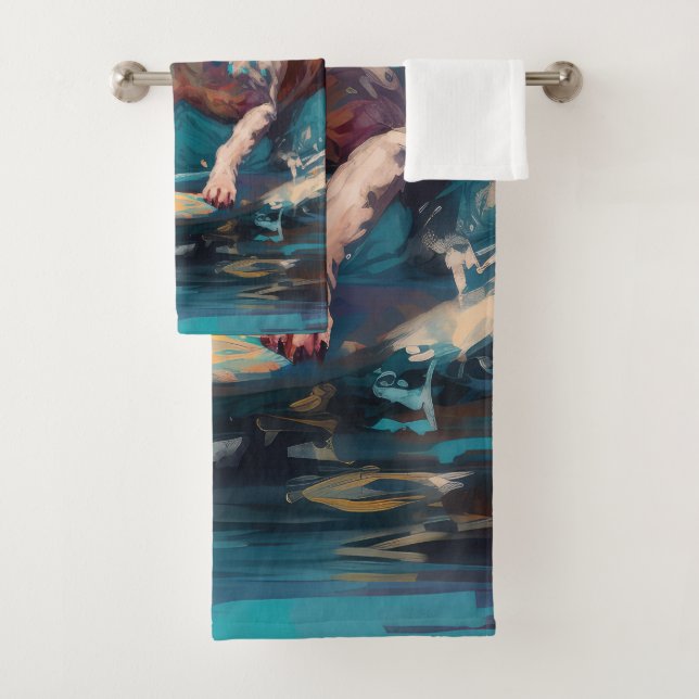 Bull Terrier Beach Surfanstrich Badhandtuch Set (Insitu)