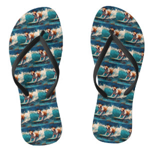 Bull Terrier Beach Surfanstrich Flip Flops