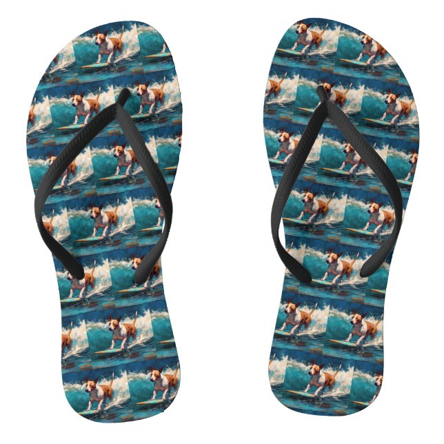 Bull Terrier Beach Surfanstrich Flip Flops (Fußbett)