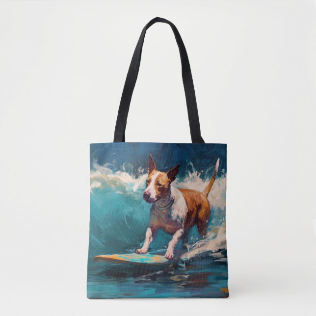 Bull Terrier Beach Surfanstrich Tasche (Vorderseite)