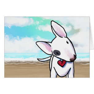 Bull Terrier Beachy Niedliche Note Card