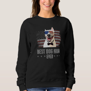 Bull Terrier Best Dog Mama je Retro USA Amerikaner Sweatshirt