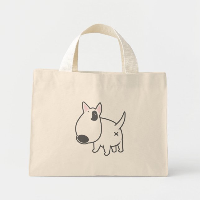 Bull Terrier - bully_illu_bruno_3c Mini Stoffbeutel (Vorne)