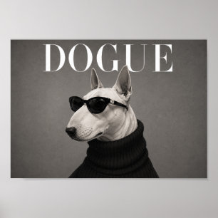 Bull Terrier Chic Fashion Hund Kunst Druck Poster