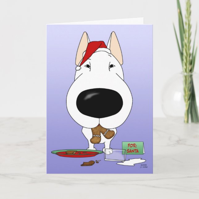 Bull Terrier Christmas Feiertagskarte (Vorderseite)