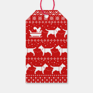 Bull Terrier Christmas Schlitten Hunde Urlaub Geschenkanhänger