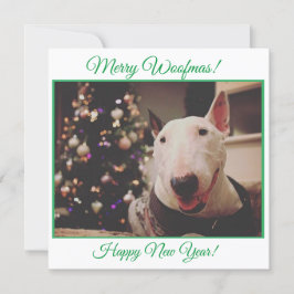 Bull Terrier Christmas Tree Lächeln Karte