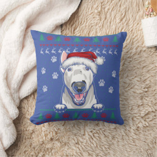 Bull Terrier Christmas Ugly Sweater Funny Dog Lieb Kissen