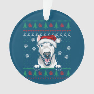 Bull Terrier Christmas Ugly Sweater Funny Dog Lieb Ornament