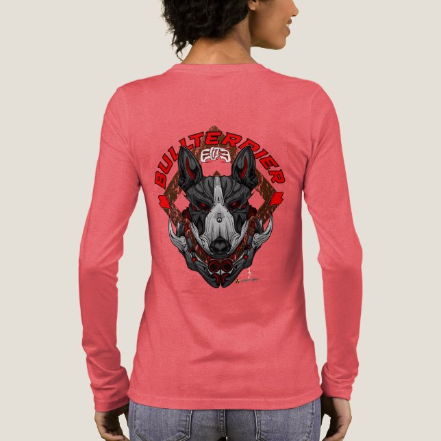 BULL TERRIER Cyberpunk Samurai Elite Tri-Blend Shirt (Rückseite)