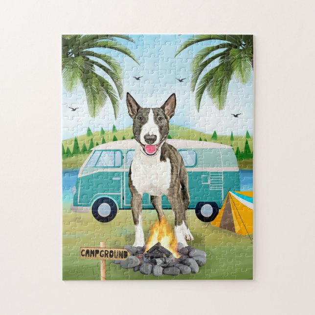 Bull Terrier Dog Camping (Vertikal)