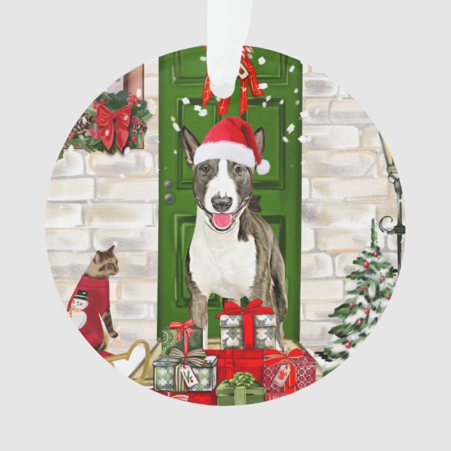 Bull Terrier Dog Christmas Ornament (Vorderseite)