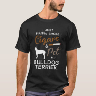 Bull Terrier Dog Cigar Lover Eigentümer Weihnachts T-Shirt