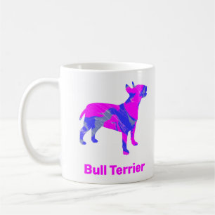 Bull Terrier Dog Crazy Hot Pink & Blue White Kaffeetasse