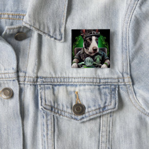 Bull Terrier Dog Fahrrad St. Patrick's Day Button